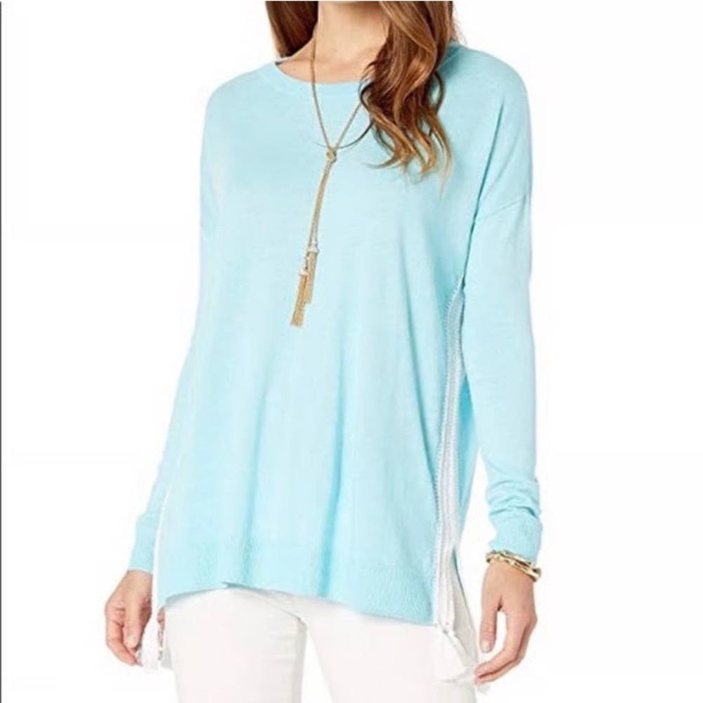 Lilly Pulitzer Damara Side Crochet Tassels Sweater Size M